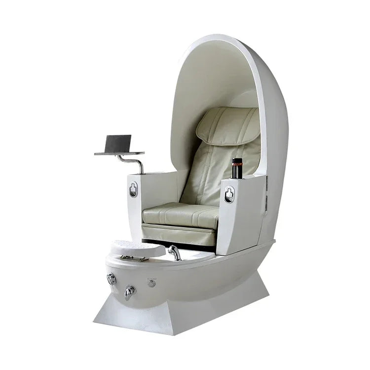 Fauteuil de pédicure en forme d'œuf, style moderne, design neuf, confortable, mobilier de spa pour les pieds avec matériaux de haute qualité