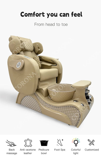 Professional No Plumbing Luxury Foot Spa Pedicure Chair With Massage
