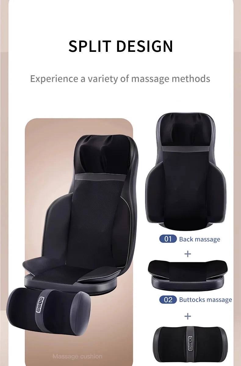 Shiatsu Neck Back Massager with Heat, 2D ro 3D Kneading Massage Chair Pad, Adjustable Compression Seat Massager for Full Body