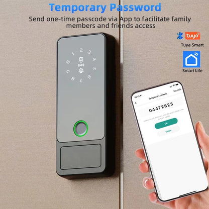 G18 Tuya Bluetooth Smart Door Lock – Fingerprint, APP, IC Card & Password Unlock for Steel/Wooden Doors