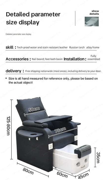 XinSheng Fußbad Nagelstuhl Pedikürestühle Salon SPA Fußmassage Maniküre Möbel Sofa Material Rückenlehne Elektrische Hebefunktion2026