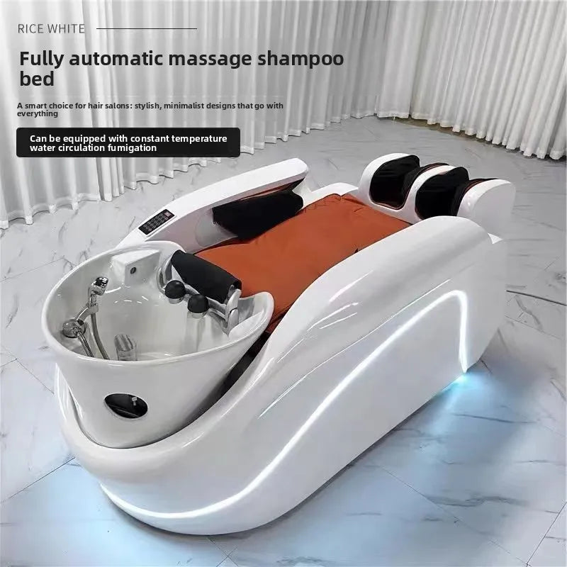 Automatic Massage Shampoo Bed Professional Salon Shampoo Chair Luxury Backwash Unit Hair Washing Station for Beauty Barber Shop