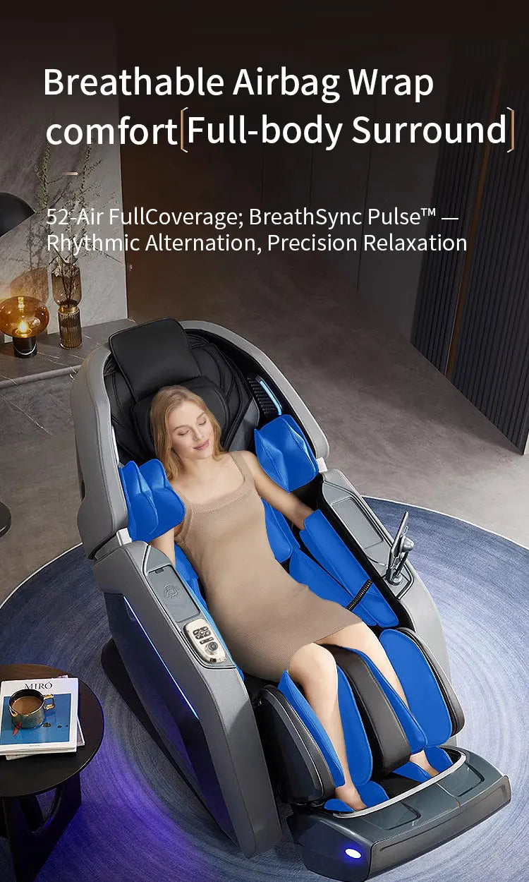 Zero Gravity Luxus Shiatsu Ganzkörper-Luftstreckungs-Doppelkern-Massagesessel