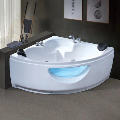 YIDA Badewanne Massage-Badewanne Whirlpool freistehend Luftsprudel-Massage-Jets Whirlpool heiß Acryl-Badewanne mit Badewannenkissen