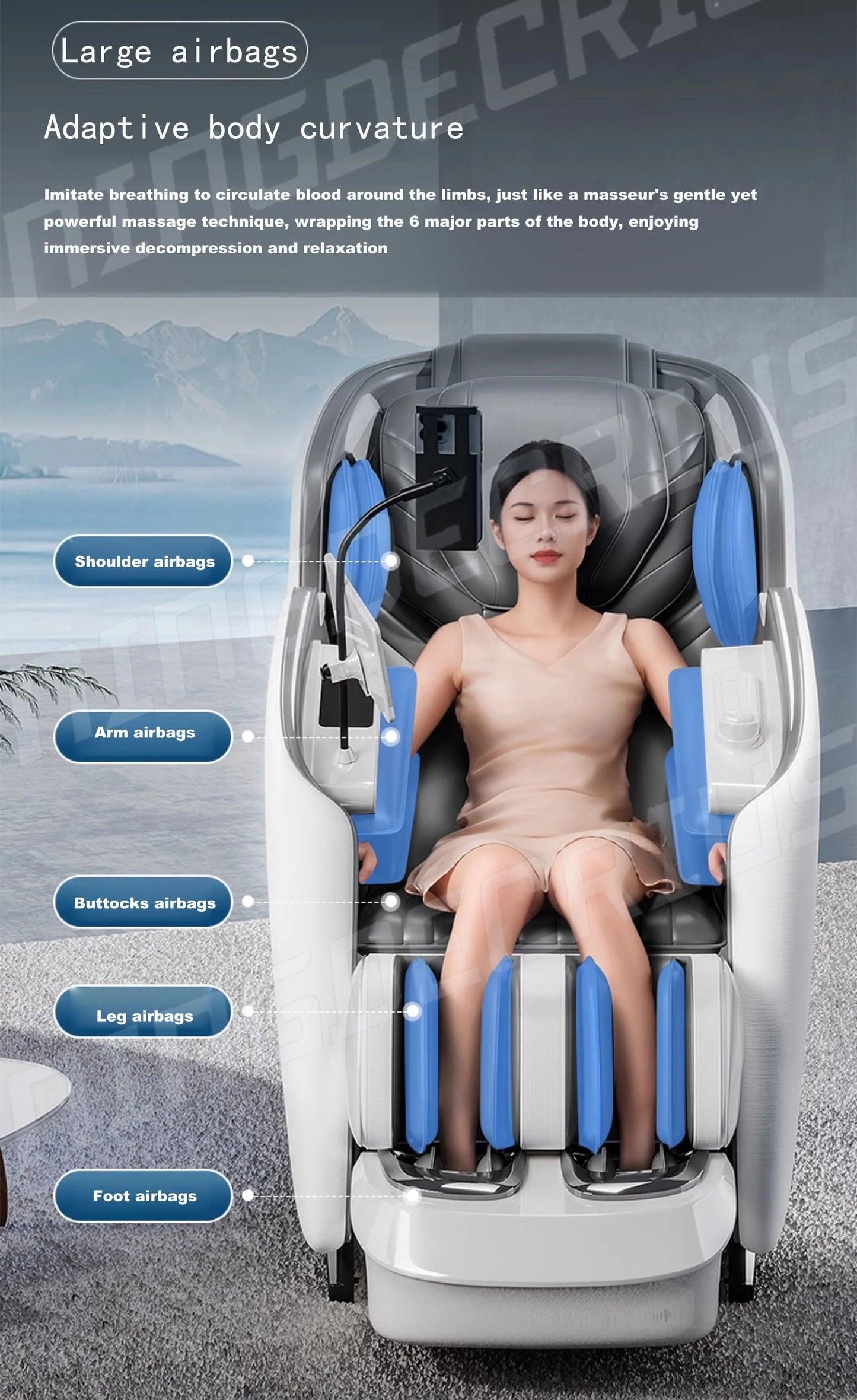 Luxury 4D SL Track 3D Zero Gravity Massage Chair Modern High End Electric Dual Core Zero Gravity Full Body  Massage Chair