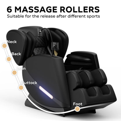 Massagesessel mit Zero-Gravity-Funktion und Ganzkörper-Luftdruckmassage, Fußentspannung und Bluetooth-Audioverbindungsfunktion