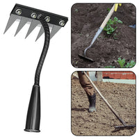 Râteau de désherbage de jardin à 5/6/7/8 dents, râteau amovible en acier au carbone, houe de sol, râteau en paille agricole, outils de désherbage multi-usages
