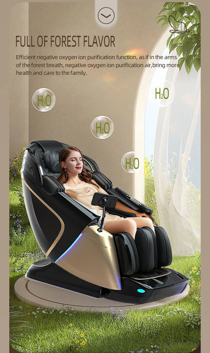 New 4D+4D Massage Chair Full Body Daul Core Zero Gravity Sl-Track Shiatsu Massage Chair with Heat Body Scan Health Check Stretch