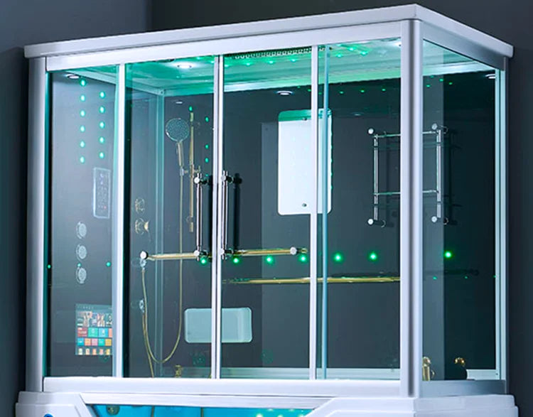Customization Luxury Steam Shower Room with Jacuzzier Tub Hydro Therapy Massage Steam Bath Room Glass Shower Cabin Wet Sauna Roo