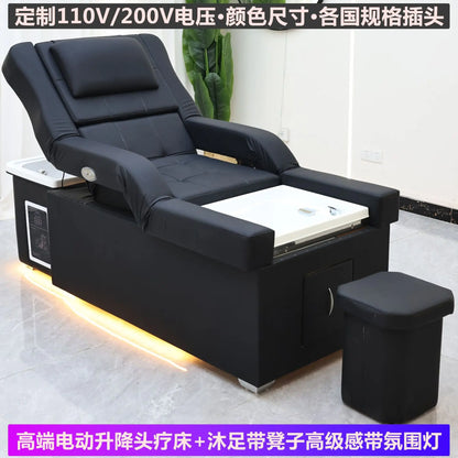 CZ  Electric Adjustable Foot Spa Beauty Shampoo Bed Massage Foot Soak Automatic Up and Down Foot Bath Health Salon