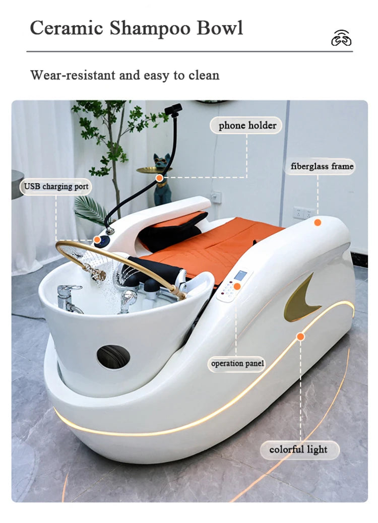 Elektrisches Massage-Liege-Wasserzirkulations-Kopf-Spa-Massagebett für Friseursalon