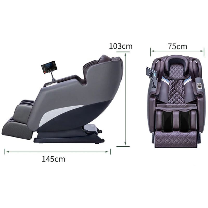 Full Body Massage Chair with Zero Gravity, Massage Chair Recliner with Heating, Airbags, Bluetooth Speaker, Foot Roller 110/220V