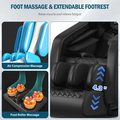 2025 7ft Professioneller Ganzkörper-Elektromassagesessel 400Lbs Kapazität 4D Massage Schwerelosigkeit Multifunktions-Heimmöbel