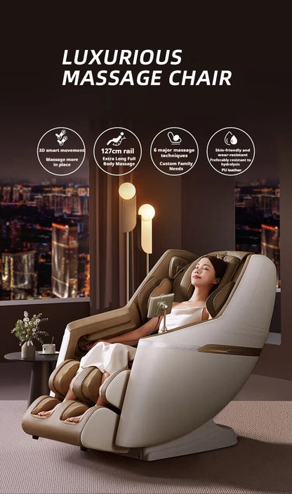 2 Jahre Garantie 4D SL Airbag Zero Gravity Ganzkörper-Massagesessel Home 3D Büro-Fußroller Shiatsu Bürostuhl Massagesofa