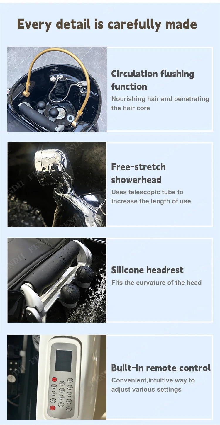 Head Spa Bed Hair Shampoo Chair Electric Massage Shampoo Chair With Head Therapy
