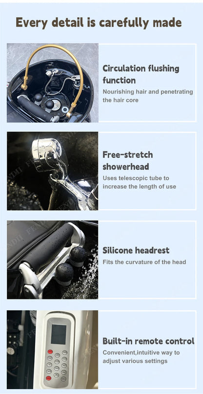 Head Spa Bed Hair Shampoo Chair Electric Massage Shampoo Chair With Head Therapy