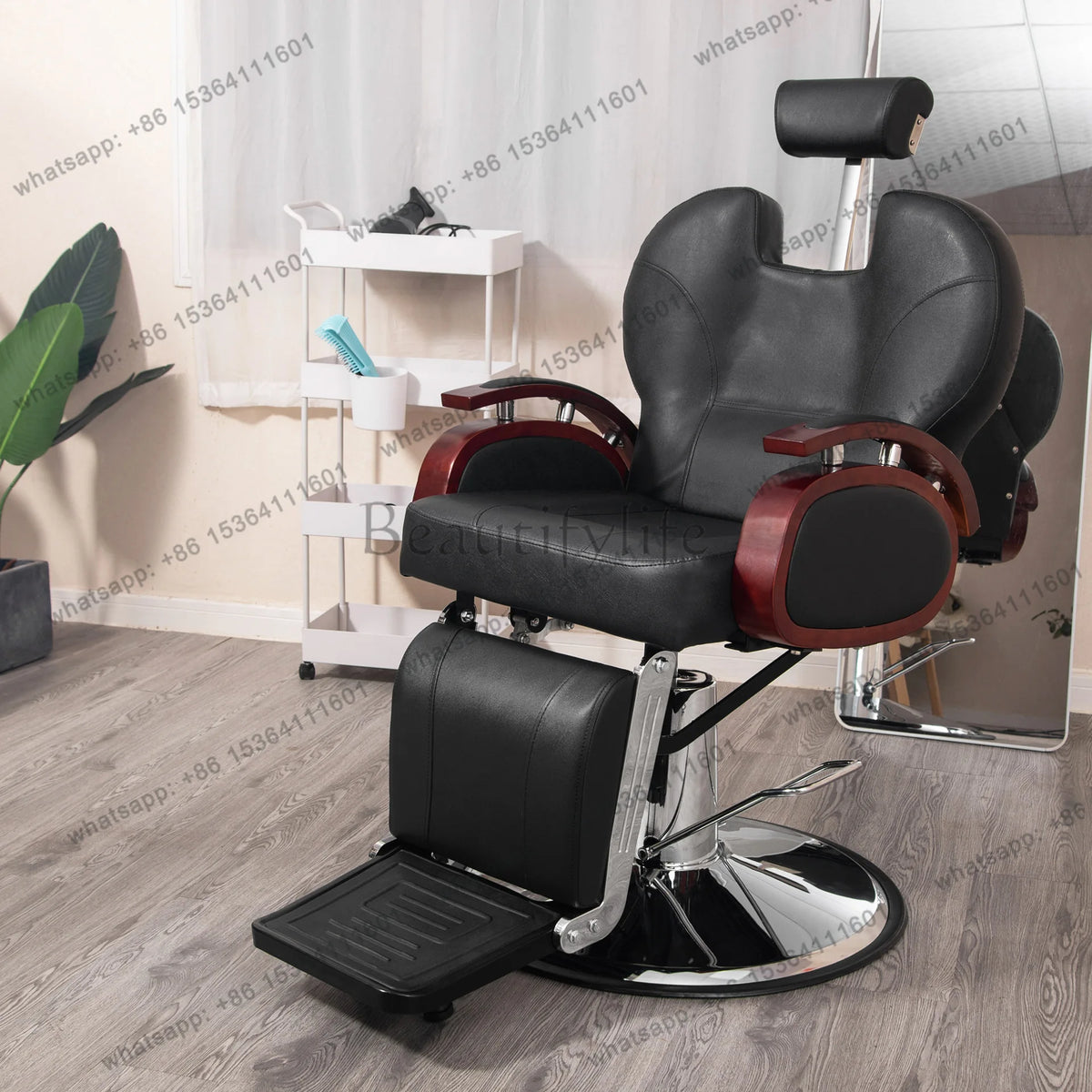 Friseur Stuhl Schönheitsstuhl Friseurstuhl Hydraulik Neigbar 360° Drehbar Salon Ausrüstung
