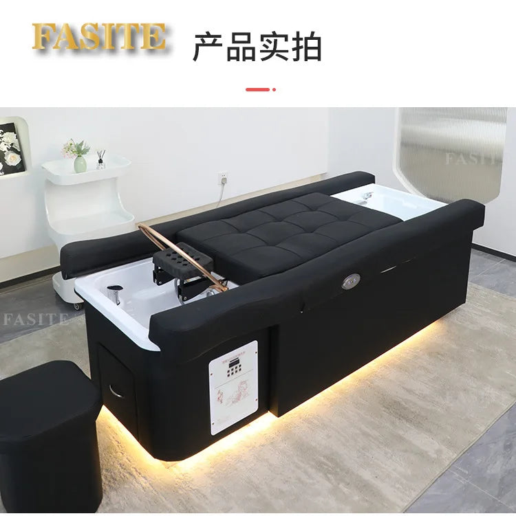 Electric Lifting Sofa Head Therapy Shampoo Bed Foot Therapy Beauty Bed Wellness Center Massage Water Circulation
