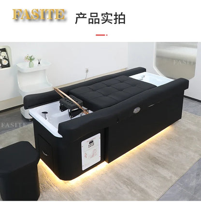 Electric Lifting Sofa Head Therapy Shampoo Bed Foot Therapy Beauty Bed Wellness Center Massage Water Circulation