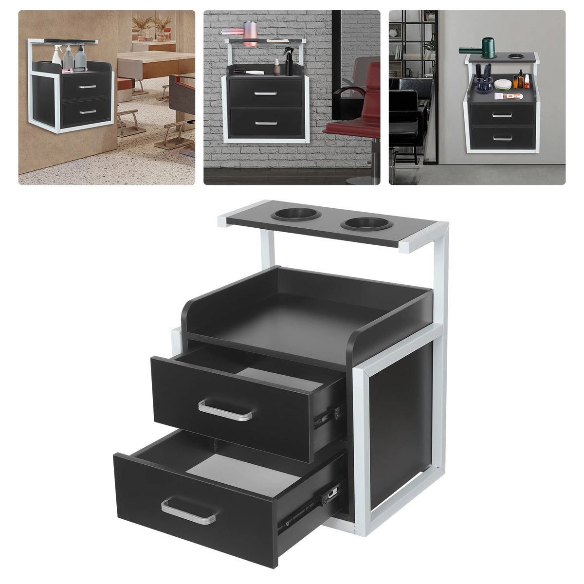 Multifunktionale Salonwagen Wandmontierter Friseurschrank Friseursalon Spezial Dauerwellen-Färbemittel-Ablageregal Möbel
