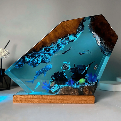 Undersea Resin Lamp – Whale, Turtle &amp; Diver Night Light&nbsp;