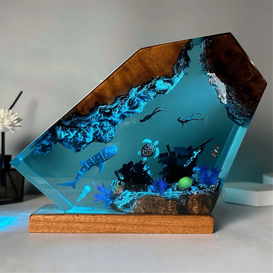 Undersea Resin Lamp – Whale, Turtle &amp; Diver Night Light&nbsp;