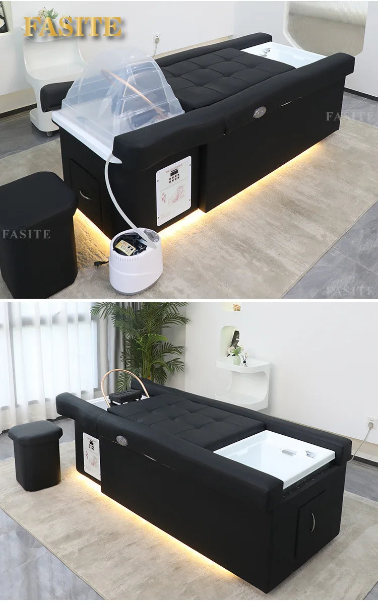 Electric Lifting Sofa Head Therapy Shampoo Bed Foot Therapy Beauty Bed Wellness Center Massage Water Circulation