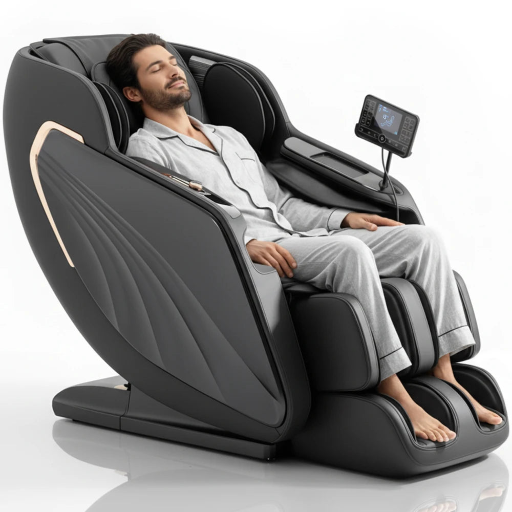 Ganzkörpermassagesessel Zero Gravity Fußrollen Rückenheizung LCD-Touchscreen SL-Track