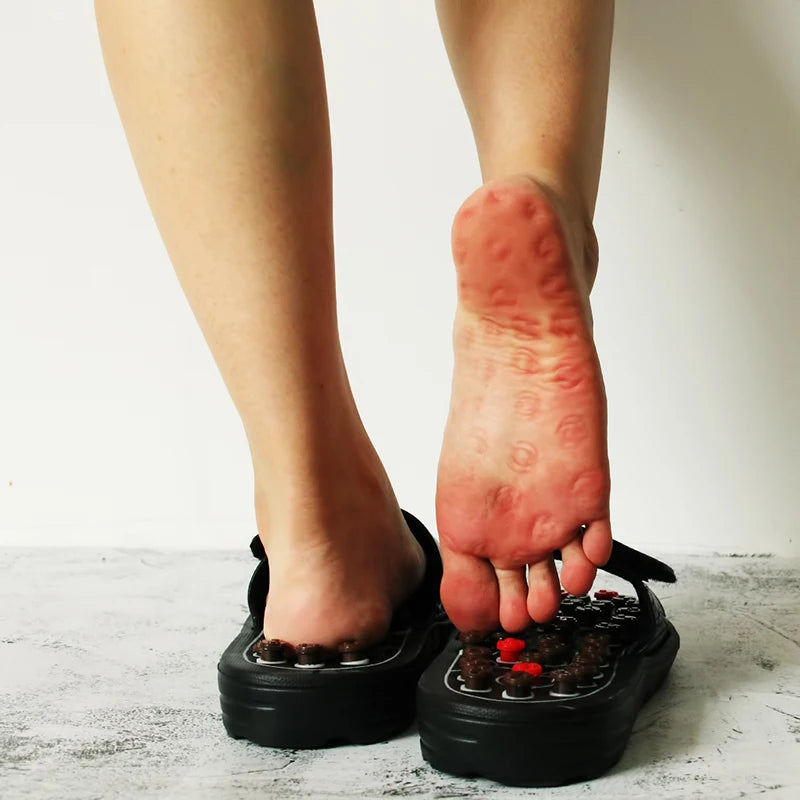 Akupressur Massage Pantoffeln Sandalen für Herren Füße Chinesische Akupressur Therapie Medizinische Rotierende Fußmassage Schuhe Unisex