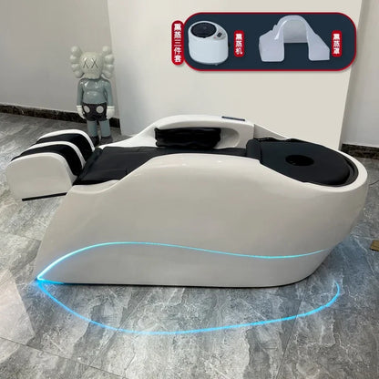 Intelligente Wasserzirkulationsliege, professionelles Waschbecken für Haare, Therapie, Kopf-Spa, Friseursalon, Liegestuhl, Schönheitsstuhl, Cadeira