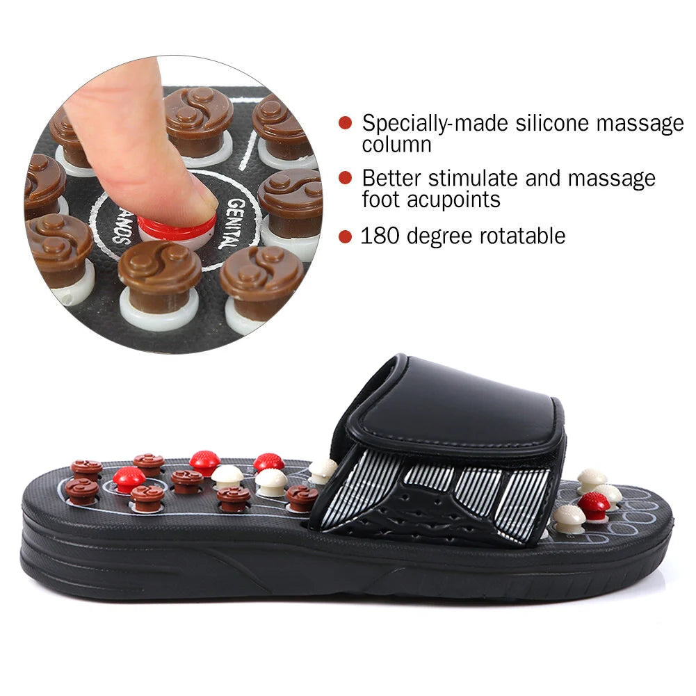 A Pair Of Acupoint Massage Slippers For Both Men And Women, Chinese Style Acupoint Rotating Foot Massage Shoes, Unisex Style