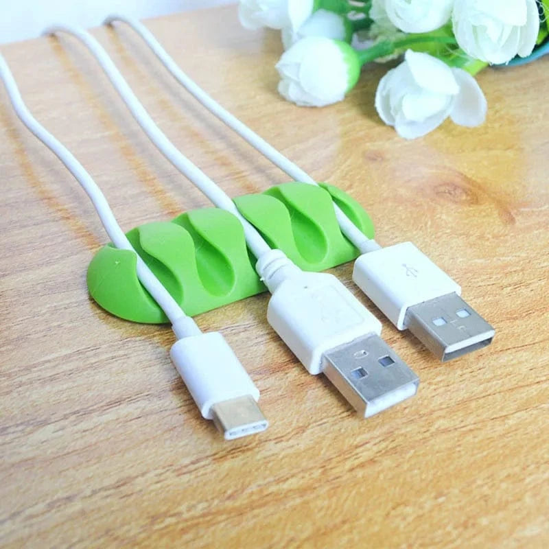 Multi-Hole Silicone Cable Organizer – Adhesive Wire Holder for USB Cables, Earphones & Desktop Management