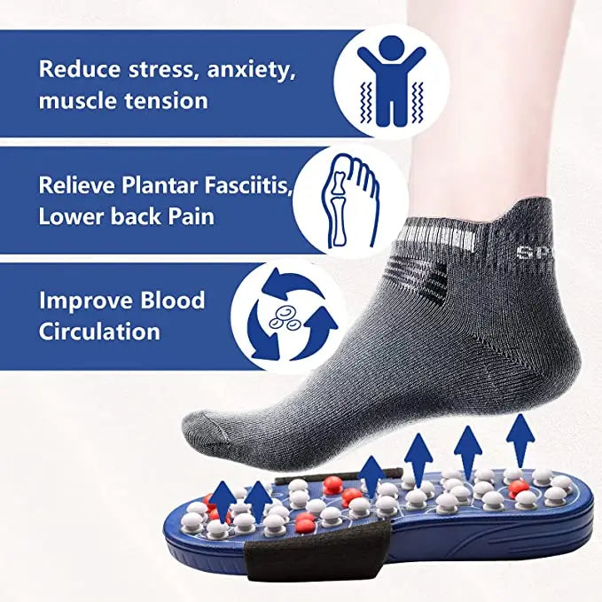 Portable Sandals Reflexology Massage Acupressure Foot Massager with Replaceable Head Thick Bottom EVA Foot Massage Slipper