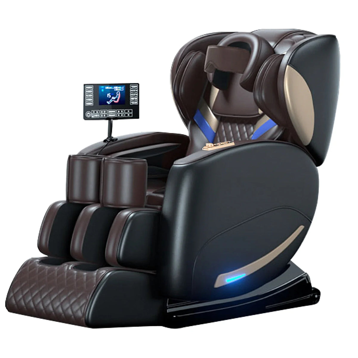 Luxus-Elektro-Freizeit-Massagesessel Zero Gravity Intelligent Ganzkörper-Multifunktions-Bluetooth-Musik-U-förmiges Kissen+Kurzbefehl