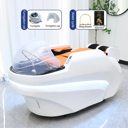 XinSheng Integriertes Haarwasch- und Massagebett mit Kopf-SPA-Begasungsmaschine Friseursalon Kommerzielles elektrisches Möbel