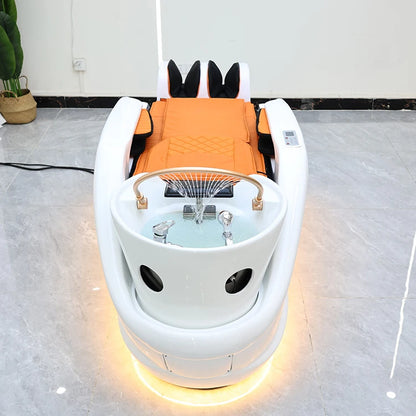 Hersteller liefert Head Spa Bett Haar-Shampoo-Stuhl LED-Licht elektrische Massage Shampoo-Stuhl mit Kopf-Physiotherapie-Shampoo