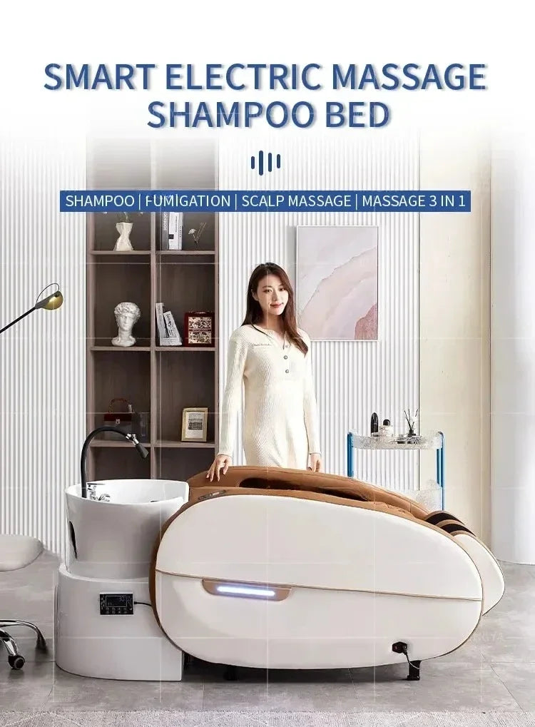 Fabrik Custom Salon Haarewaschsessel elektrischer Massagetisch Kopfhaut-Spa-Shampoobett