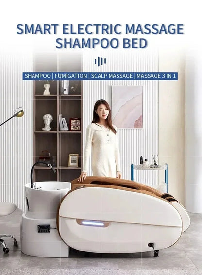 Fabrik Custom Salon Haarewaschsessel elektrischer Massagetisch Kopfhaut-Spa-Shampoobett