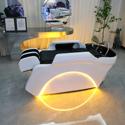 XinSheng Friseursalon-Shampoosessel Kopf-SPA-Begasungsgerät Elektrische Massageliege für Freizeit- und Gesundheitsgeschäfte Kommerzielle Möbel