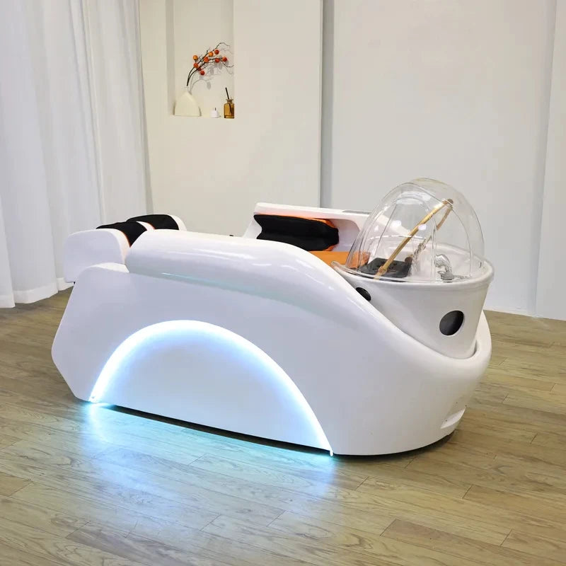 2026 Salon Shampoo-Massagebett mit integriertem Elektromassagegerät, Hydrotherapie Kopf-SPA, Gewerbemöbel, automatisch