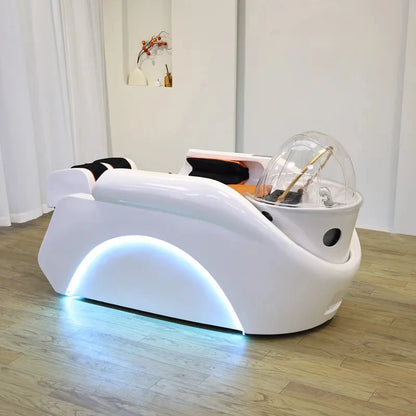 2026 Salon Shampoo-Massagebett mit integriertem Elektromassagegerät, Hydrotherapie Kopf-SPA, Gewerbemöbel, automatisch