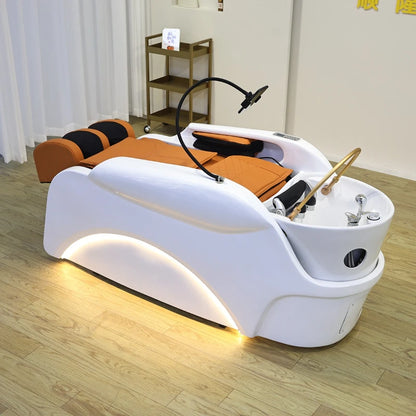 Multifunktions-Massage-Shampoo-Stuhl Schönheit Waschebecken Komfort Dusch-Shampoo-Stuhl Artefakt PU-Leder Möbel Мойка Волос MHXFY