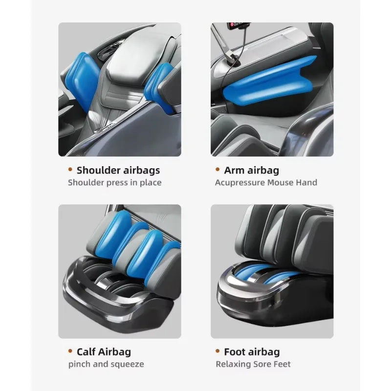 Massagesessel 5d Zero Gravity mit Heizung 2023 4d Massagesessel Kabelloses Telefonladegerät