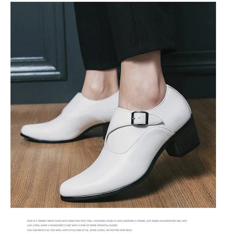 Men’s Brogue Dress Shoes – Thick Heel Leather Shoes for Weddings, Business & Casual Events
