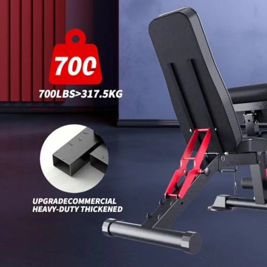 Adjustable Weight Bench Utility weightBenches for Exercise Free Installation Design for Portable Fitness Strength Training Equi