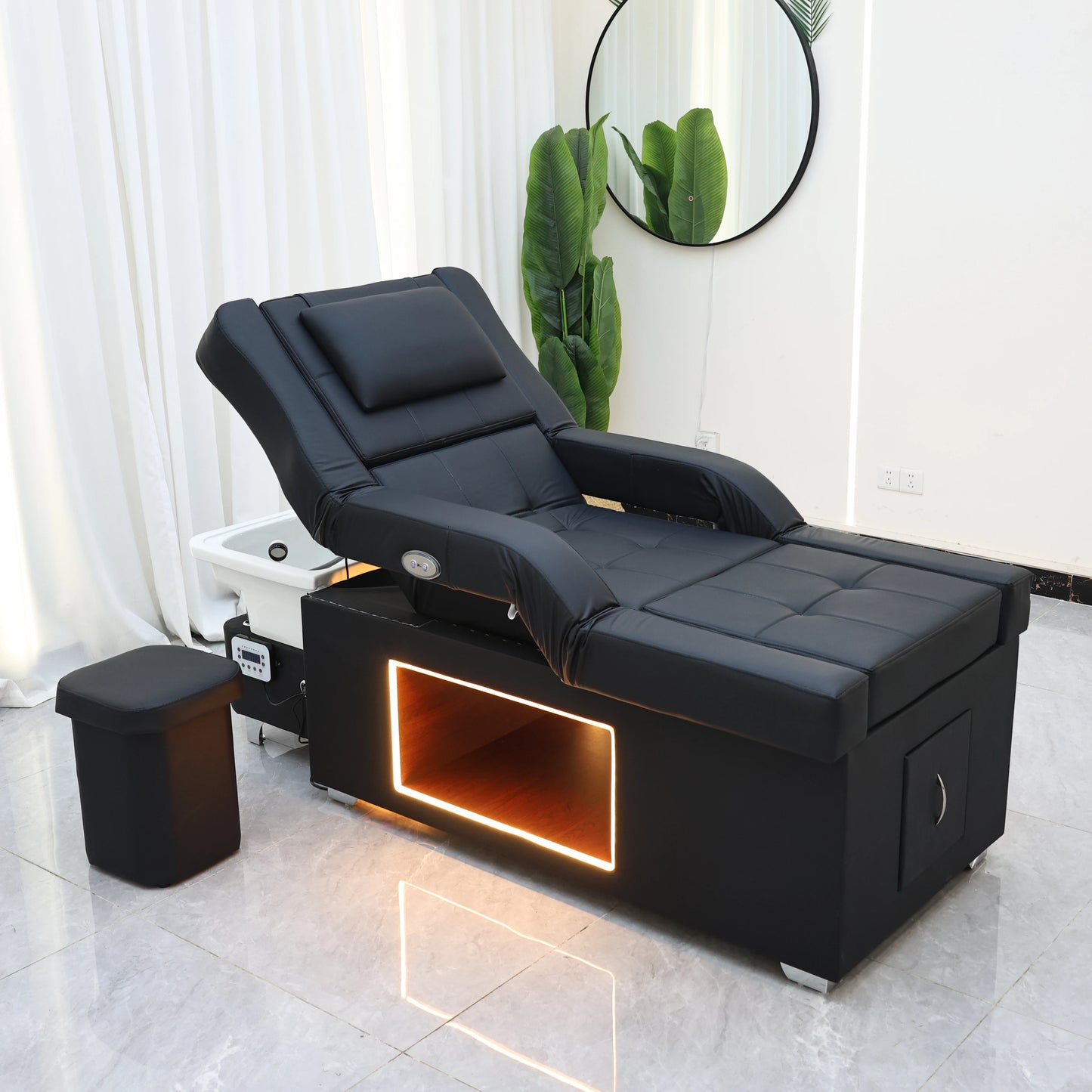 XinSheng 2025 Head SPA Massagebett, Shampoo-Betten mit Wasserkreislauf und Begasung, Massagetisch, Friseursalonmöbel