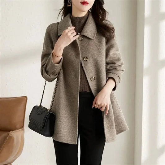 2025 Trendy Women’s Wool Blend Long Coat – Casual, Elegant &amp; Affordable Outerwear