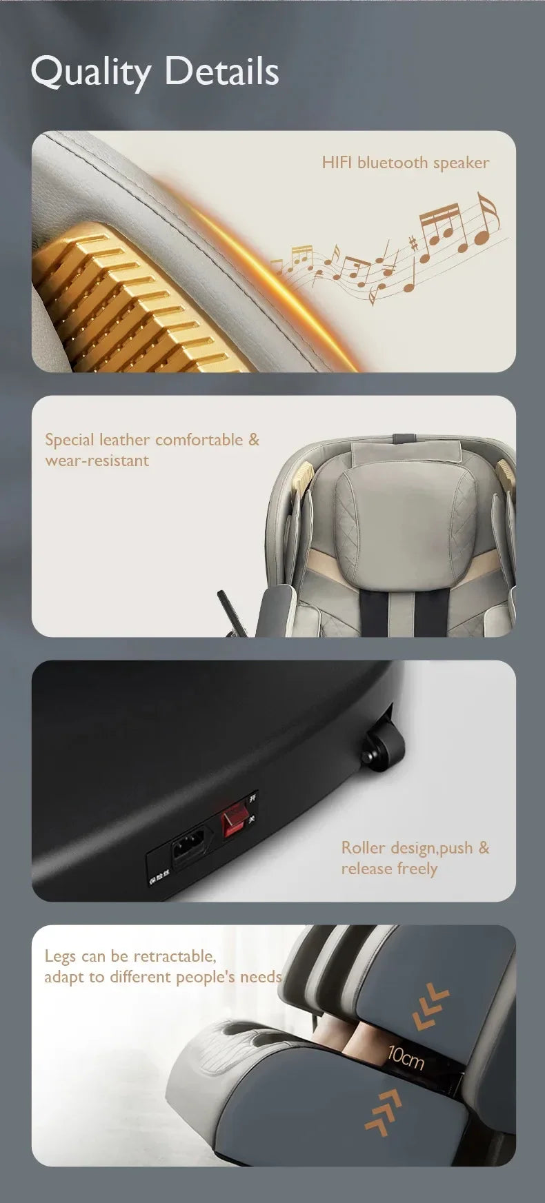 4D Zero Gravity Full Body Massage Chair with Vibrating And Heating Pad for Feet And Legs - 2025 Factory Wholesale Massager