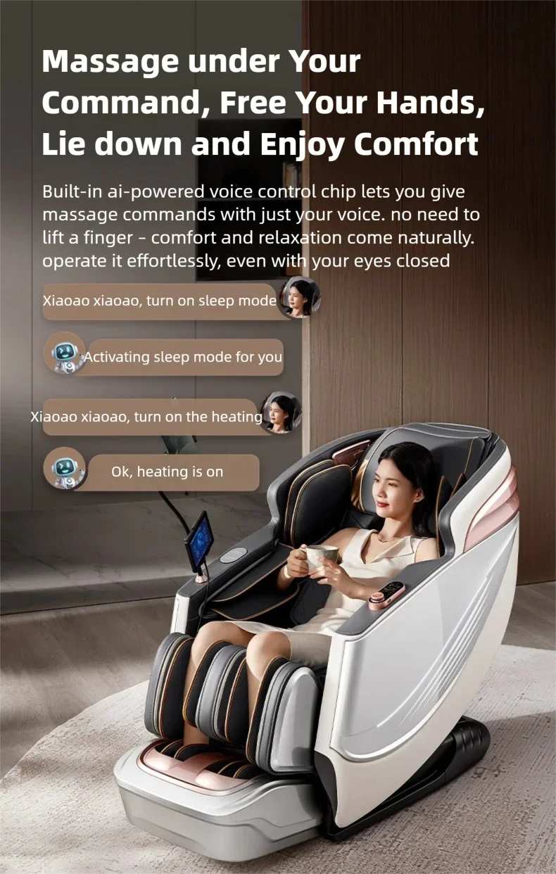 6D Smart Sensory Dual Movement SL-Track Massage Chair Thai Stretch Electric Leg Lift Leisure Sofa Zero Gravity Home Office Chair