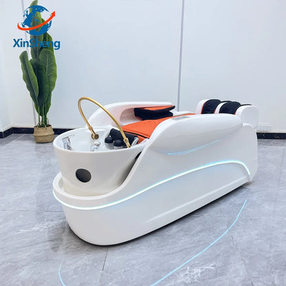 XinSheng Haarwasch- und Massagebett mit Kopf-SPA-Begasungsgerät Friseursalon Kommerzielle elektrische Möbel